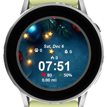 Christmas Balls Lights Garmin watch face preview