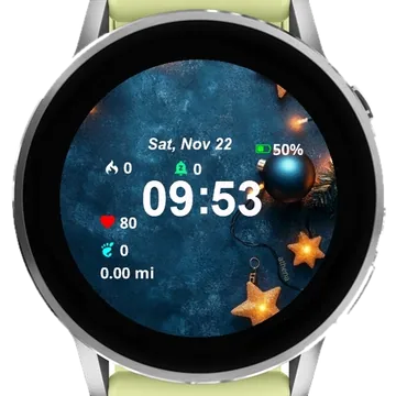 Christmas Balls Lights Garmin watch face preview