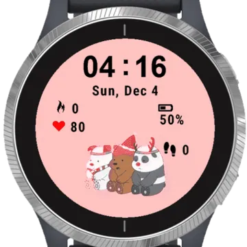 Christmas Bear Garmin watch face preview