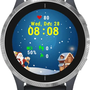 Christmas Blue Garmin watch face preview