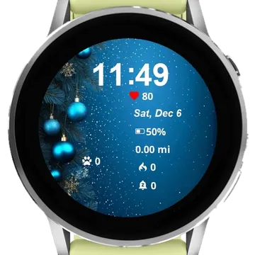 Christmas Blue Balls Garmin watch face preview