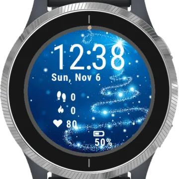 Christmas Blue Garmin watch face preview