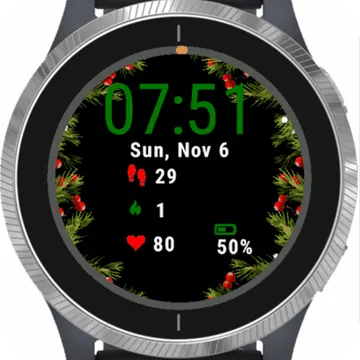 Christmas Border Frame Garmin watch face preview