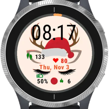 Christmas Bunny Garmin watch face preview