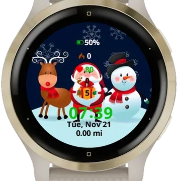 Christmas card and Santa Garmin watch face preview