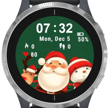 Christmas Cartoon Garmin watch face preview