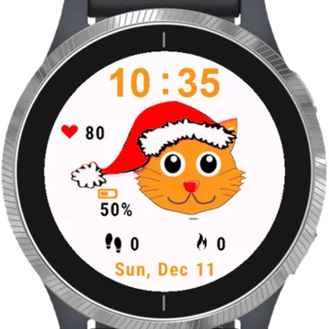 Christmas Cat Garmin watch face preview