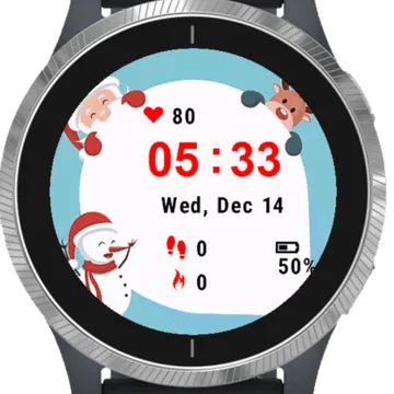Christmas Claus and Friends Garmin watch face preview