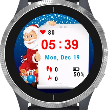 Christmas Claus Letter Garmin watch face preview