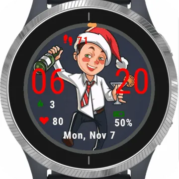 Christmas Cup and Drink Garmin watch face preview