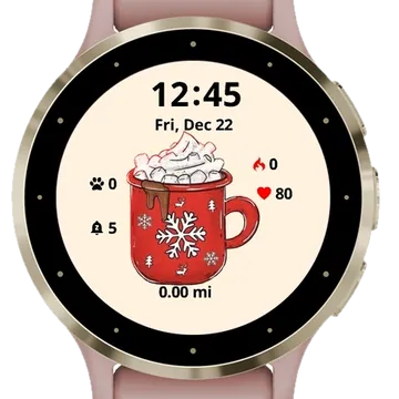 Christmas Cup Wallpaper Garmin watch face preview