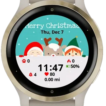 Christmas Cute Santa Garmin watch face preview