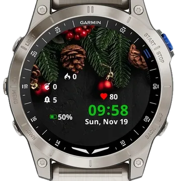 Christmas decoration Garmin watch face preview
