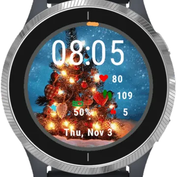 Christmas Decoration Garmin watch face preview
