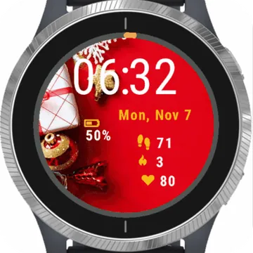 Christmas Decorations Garmin watch face preview