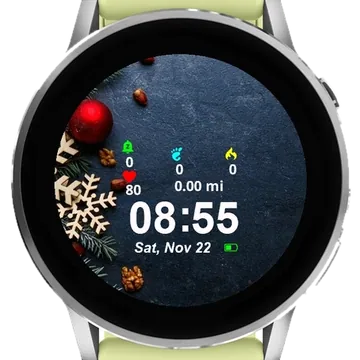 Christmas Decorations Black Garmin watch face preview
