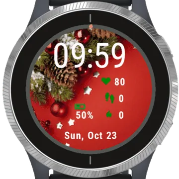 Christmas Decorations Garmin watch face preview