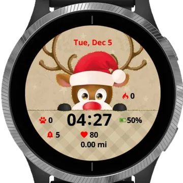 Christmas Deer Garmin watch face preview
