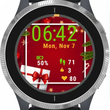 Christmas Design Background Garmin watch face preview