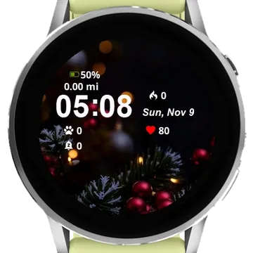 Christmas Eve Globes Garmin watch face preview