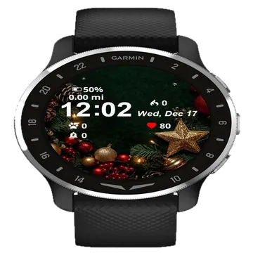 Christmas Fir Branches Garmin watch face preview