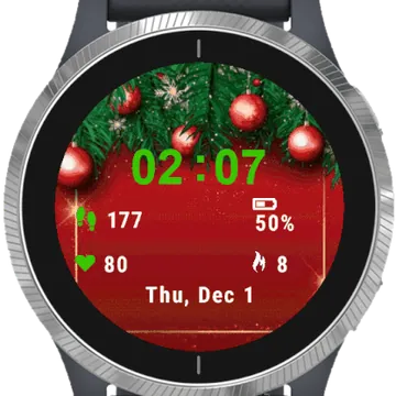 Christmas Globes Garmin watch face preview