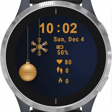 Christmas Gold Garmin watch face preview