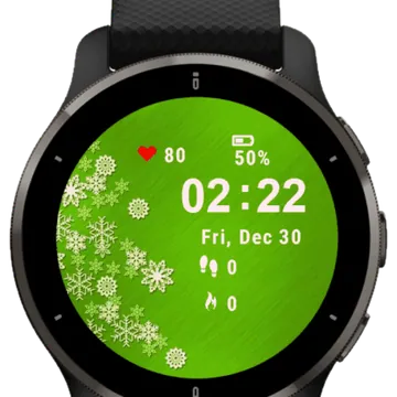 Christmas Green Garmin watch face preview