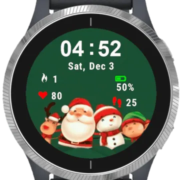 Christmas Green Paper Garmin watch face preview