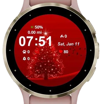 Christmas Greetings Tree Garmin watch face preview