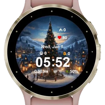 Christmas Houses Garmin watch face preview