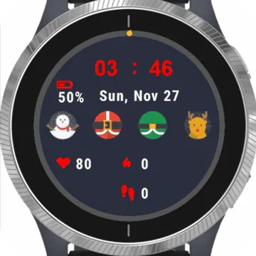 Christmas Icons Garmin watch face preview