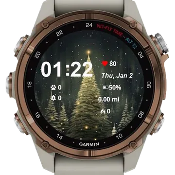 Christmas Illustrations Garmin watch face preview