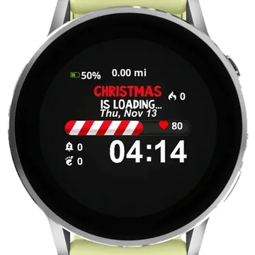 Christmas is Loading Garmin watch face preview
