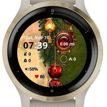 Christmas Lantern Garmin watch face preview