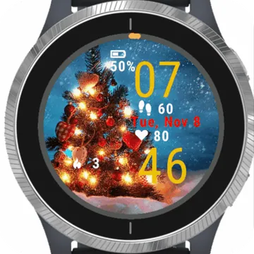 Christmas Lights Garmin watch face preview