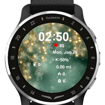Christmas Lights Background Garmin watch face preview
