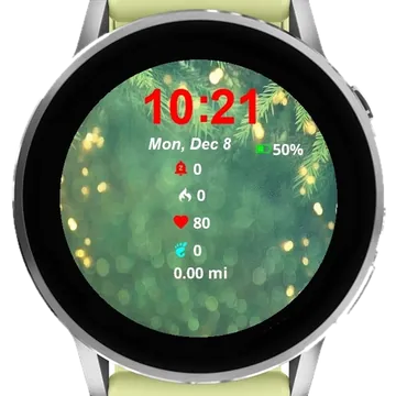 Christmas Lights Tree Branch Garmin watch face preview