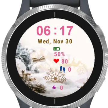 Christmas Lights Winter Garmin watch face preview