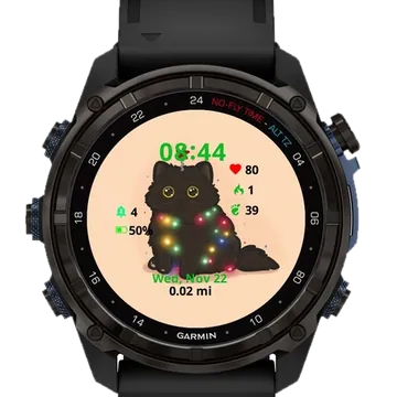 Christmas Little Cat Garmin watch face preview