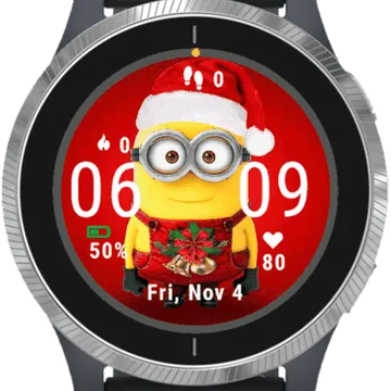 Christmas Minions Garmin watch face preview