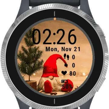 Christmas New Year Decorations Garmin watch face preview