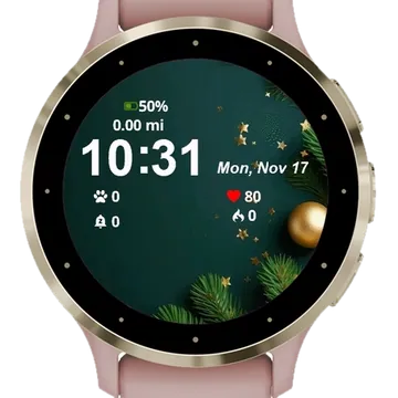 Christmas New Year Garmin watch face preview