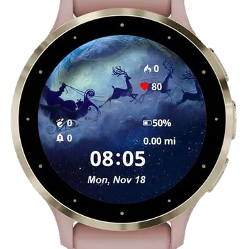 Christmas Night Garmin watch face preview