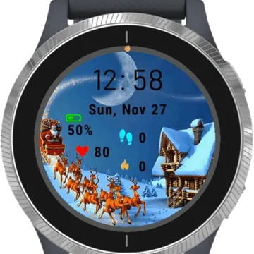 Christmas Night Holiday Garmin watch face preview