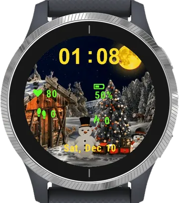Christmas Night Garmin watch face preview