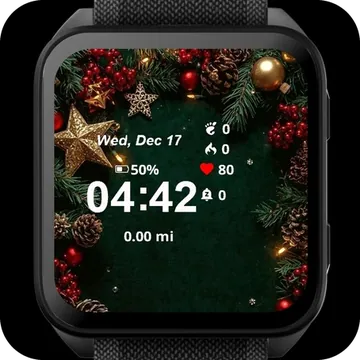 Christmas Ornaments Garmin watch face preview