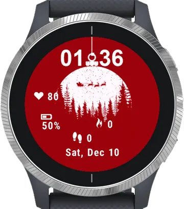 Christmas Party Garmin watch face preview