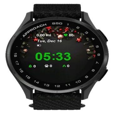 Christmas Red Green Decorations Garmin watch face preview