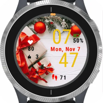 Christmas Red Garmin watch face preview